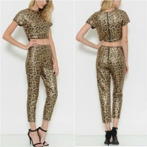 FIERCE DOLLZ Leopard Print 2 Piece Set - Picture 3 of 4